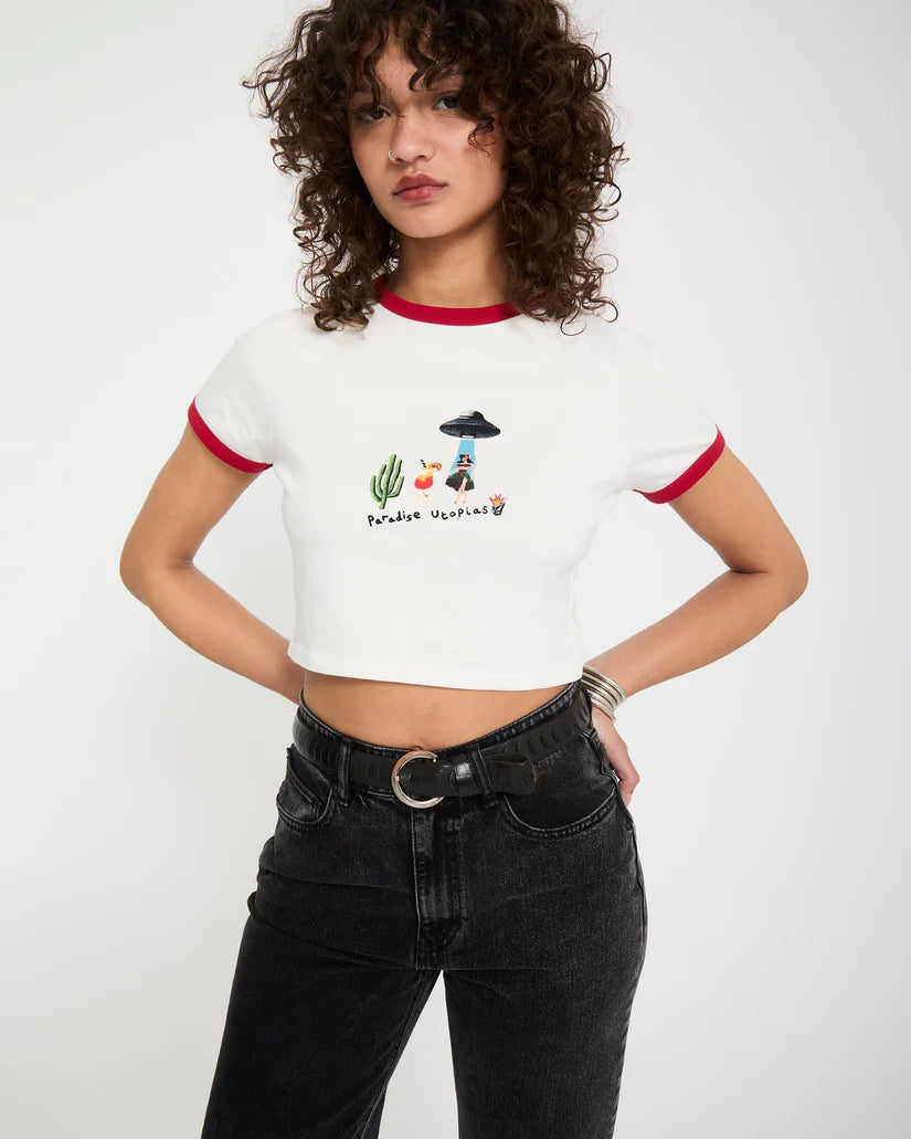 Tee shirt crop Fa Mickey Mason Volcom