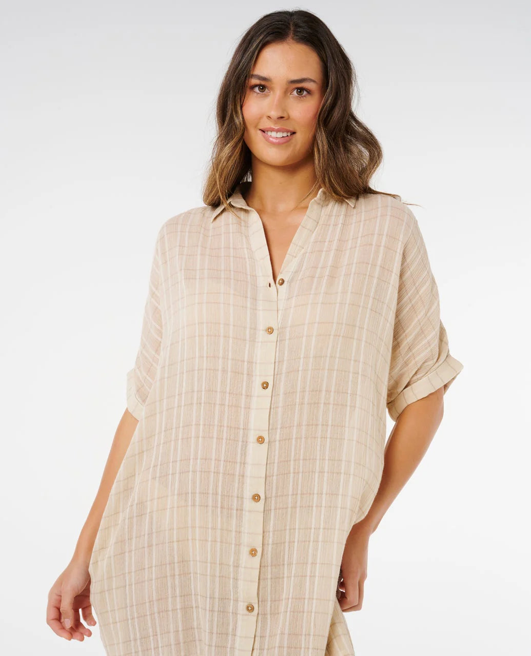 Robe Paradise check cover up Rip Curl