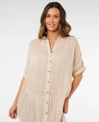 Robe Paradise check cover up Rip Curl